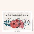 cartes de voeux 2024 avec des fleurs pour votre texte