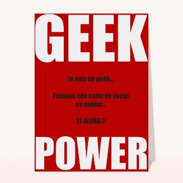 carte de voeux 2023 pour geek : bonne année 2023 geek power