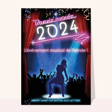 carte de voeux 2024 affiche de film : Film musical pour la bonne année 2024 