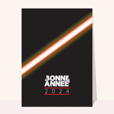 carte de voeux 2024 affiche de film : bonne année 2024 Le néon de l`espace