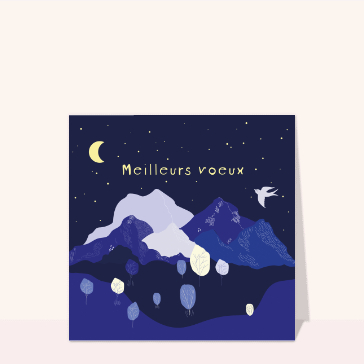 Meilleurs voeux et paysage nocturne