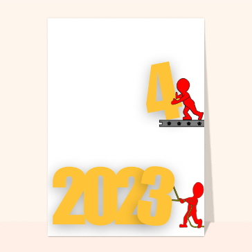 Carte de voeux design 2023 : Petit bonhomme nouvel an