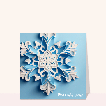 Carte Flocon meilleurs voeux effet papercut
