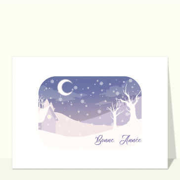 Bonne année 2024 nuit sous la neige
