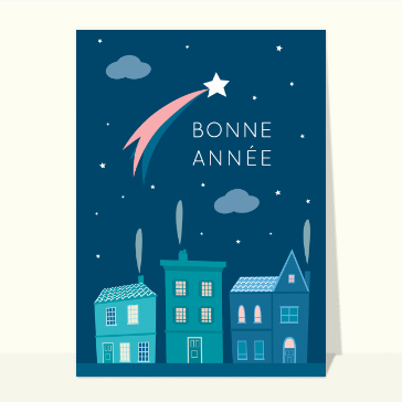 Bonne année 2024 et village sous une bonne étoile