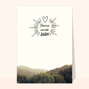 carte de voeux 2023  : bonne année 2023 dans un paysage de montagne