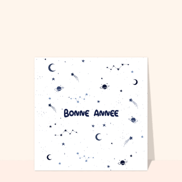 Carte Bonne année et astronomie