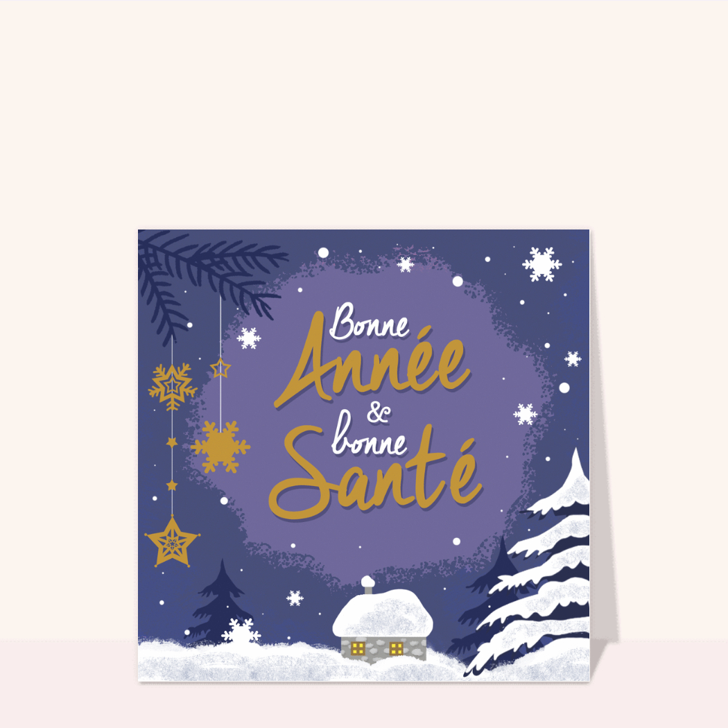 Carte de voeux 2025 algues et flocons pour la nouvelle année 2025