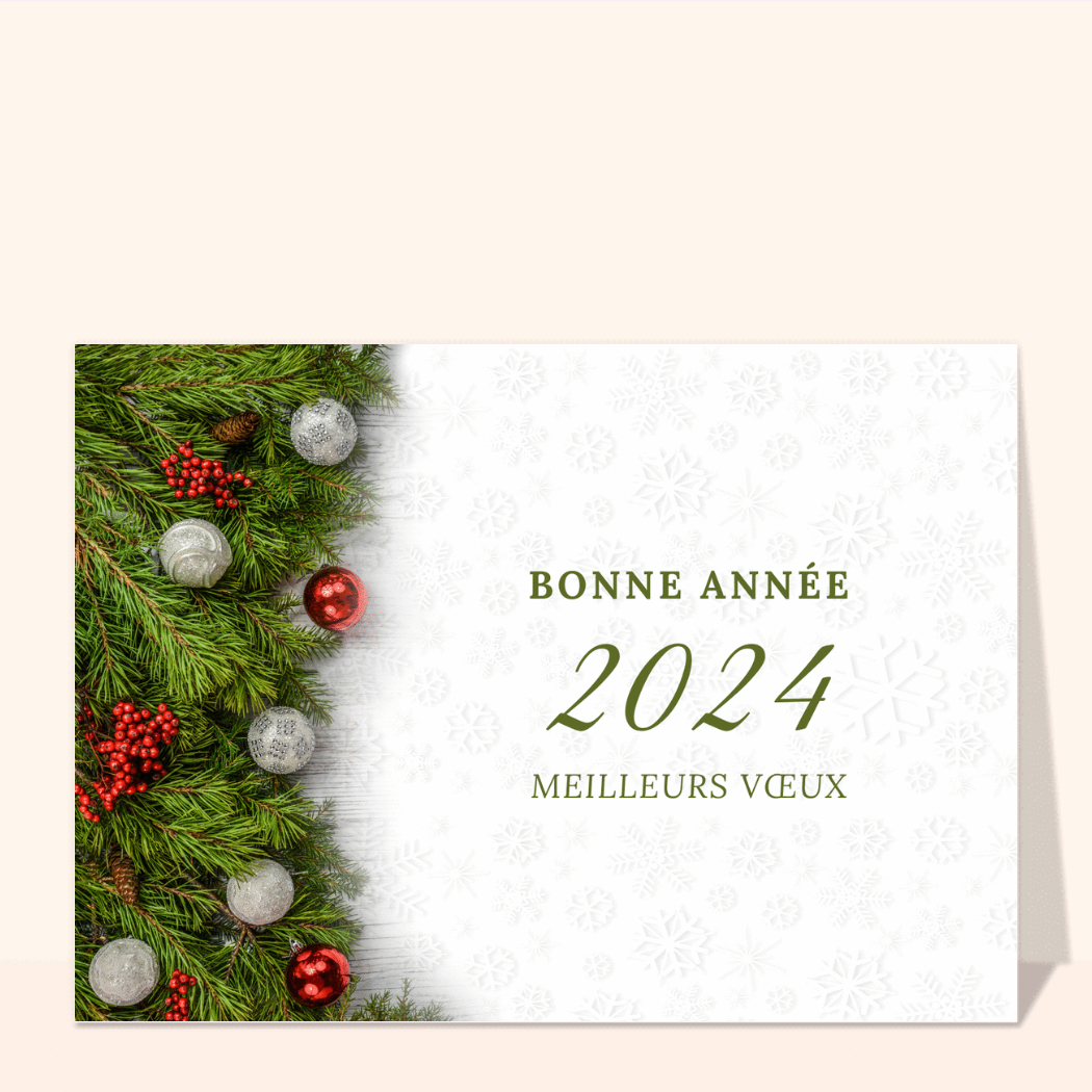 Carte Bonne Année Et Meilleurs Voeux Sapin : Envoyer une vraie Carte De  Voeux 2024 dès 0,99€ - Merci Facteur