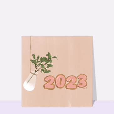 Carte Nouvelle année 2024 en christmas cookies