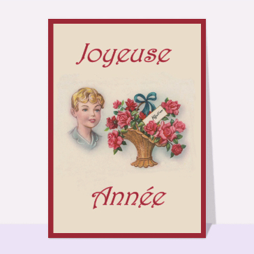 Joyeuse année et fleurs