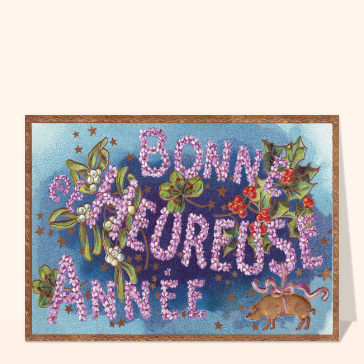 Bonne et heureuse année en fleurs