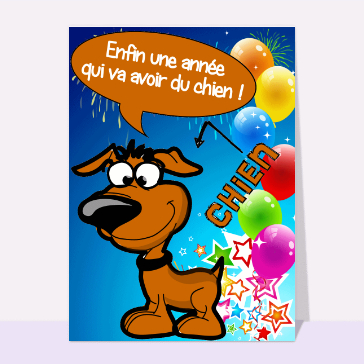 Carte de voeux qui a du chien