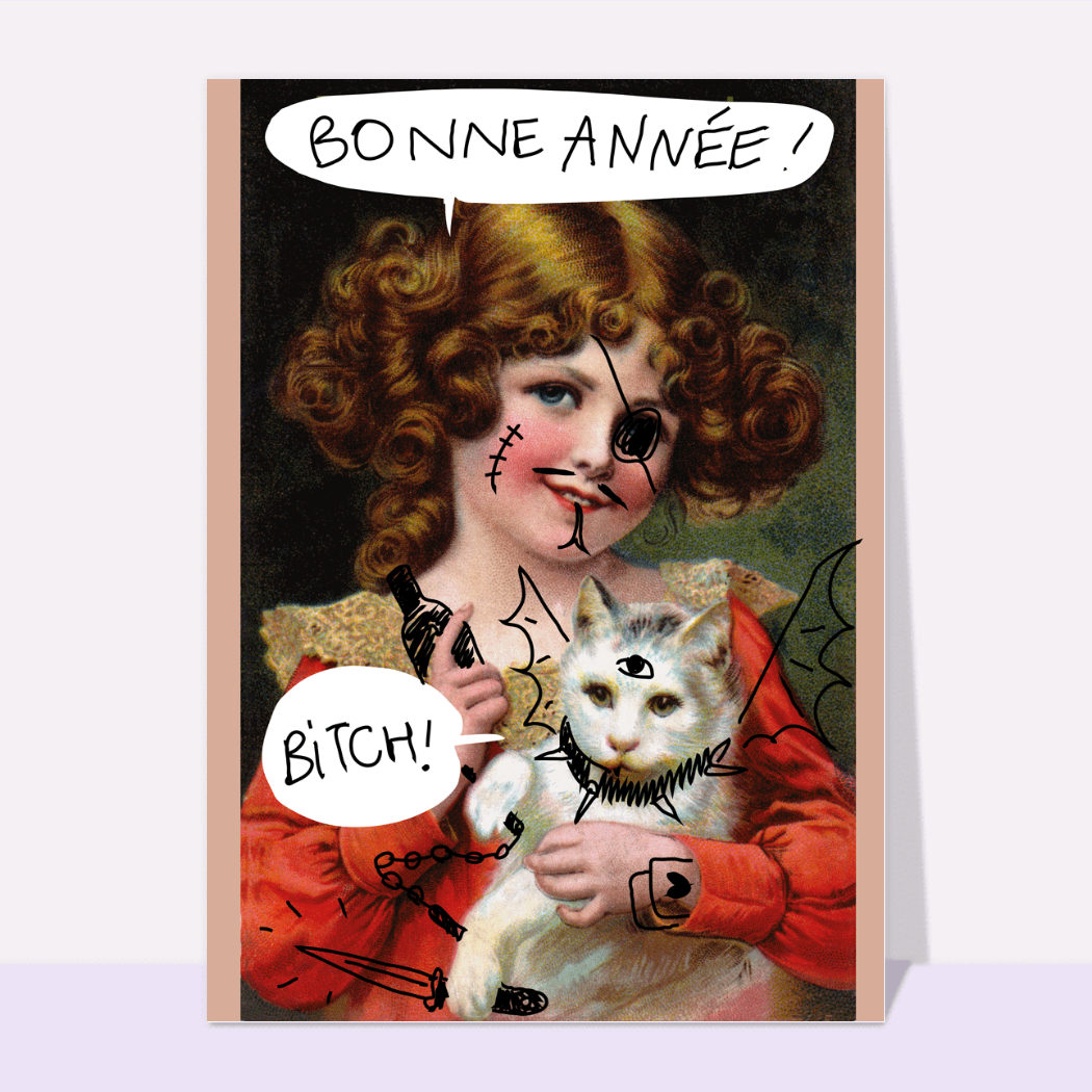 Carte de voeux humour 2025 une bonne année 2025 pleine de folie