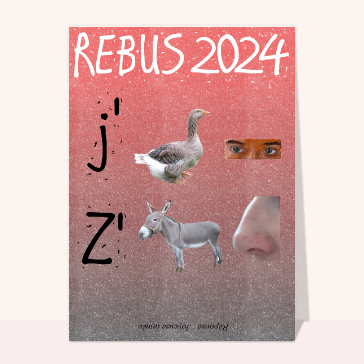 Carte de voeux originale pour 2023 : Rebus joyeuse année