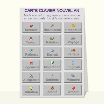 Carte de voeux originale pour 2023 : Nouvel an carte clavier