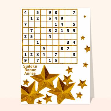 Carte de voeux originale pour 2023 : bonne année 2023 avec un Sudoku