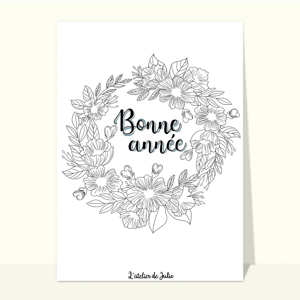 Carte Bonne Année 2023 à Colorier : Envoyer une vraie Carte De Voeux