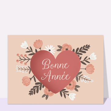 Carte Gros coeur fleuri
