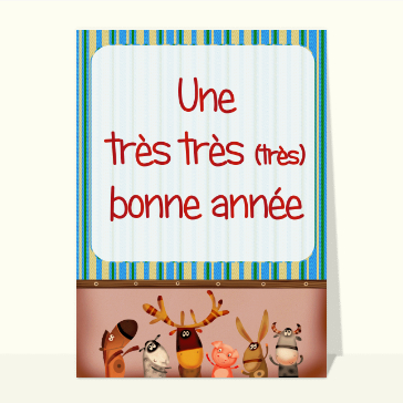 Carte de voeux des animaux qui chantent