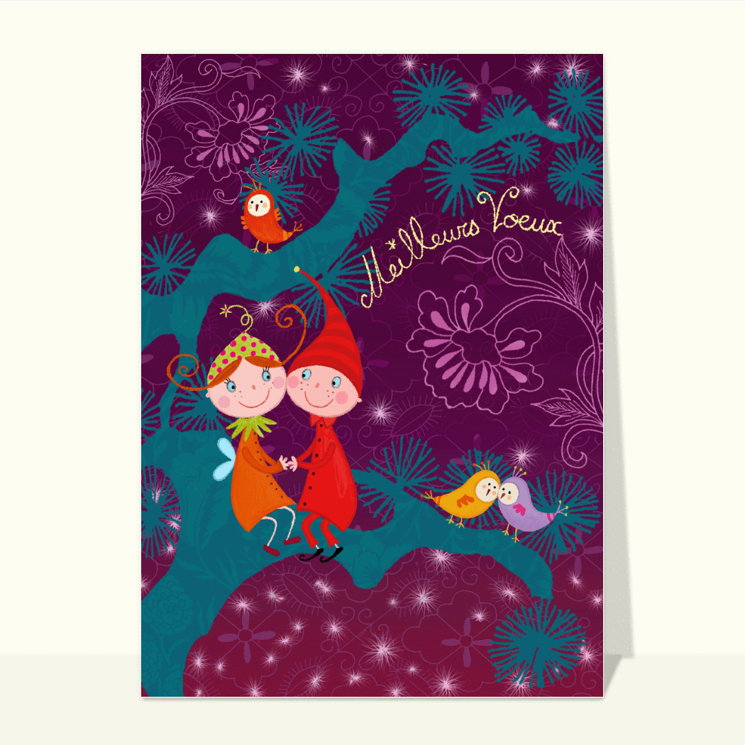 Carte Meilleurs Voeux Des Lutins Amoureux : Envoyer une vraie Carte De Carte Meilleurs Voeux Des Lutins Amoureux : Envoyer une vraie Carte De