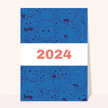 Carte de voeux entreprise originale 2024 : Une nouvelle année 2024 joyeuse