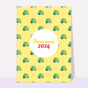Carte de voeux entreprise originale 2024 : Des petits arbres pour la nouvelle année 2024 