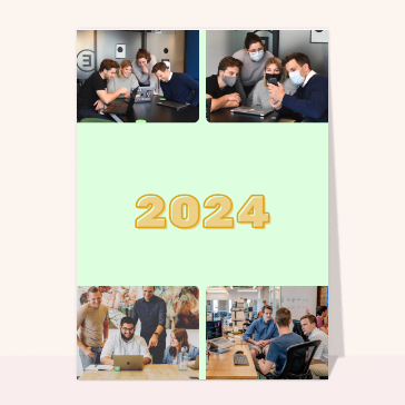 Carte de voeux entreprise personnalisable 2024 : Simplement la nouvelle année 2024 