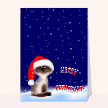 Petit chat de Noël Merry Christmas