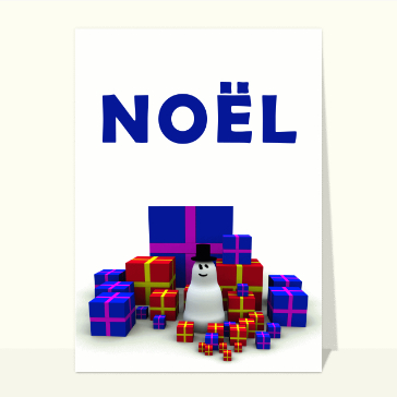 Carte de Noël enfant : Les cadeaux de noël