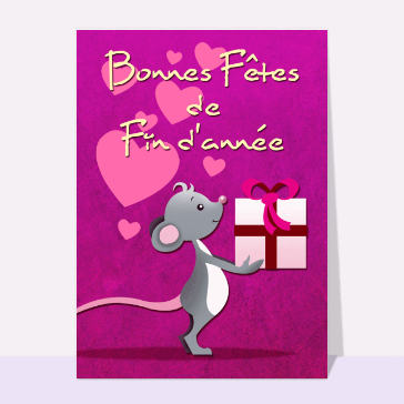 Petite souris et cadeau de noel
