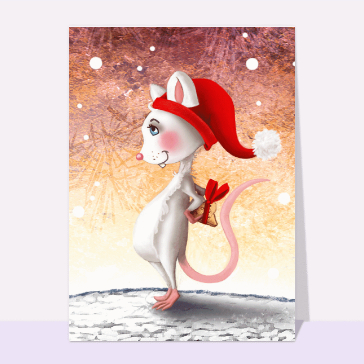 Souris timide et cadeau