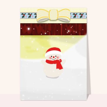 Carte de Noël enfant : Le petit bonhomme de neige