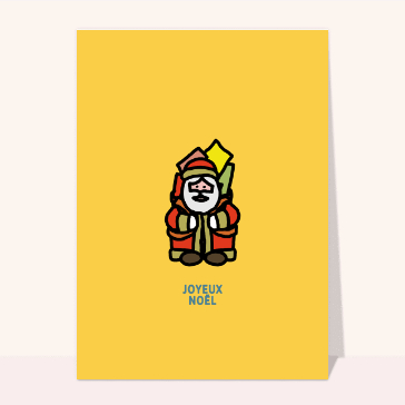Le petit papa Noël sur fond jaune