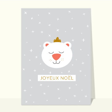 Carte de Noël enfant : Joyeux Noël ours tendre