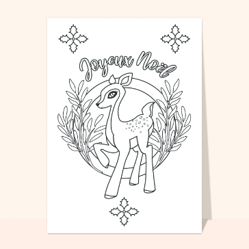 Coloriage de Noël et petit faon
