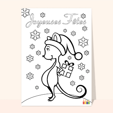 Coloriage souris bonne fete
