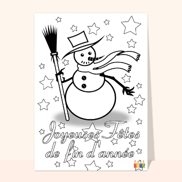 Coloriage noel bonhomme de neige