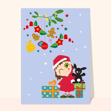 Noël : La petite fille et ses cadeaux de Noël