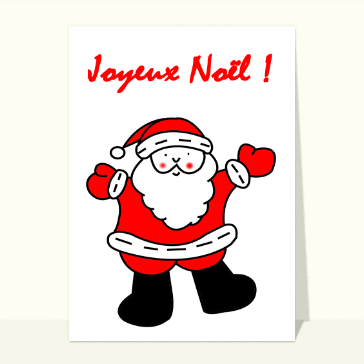 Carte de Noël enfant : Le père noël