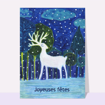 Joyeuses fêtes avec un cerf blanc