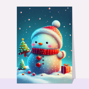Bonhomme de Neige géant Cartes de Noël enfants