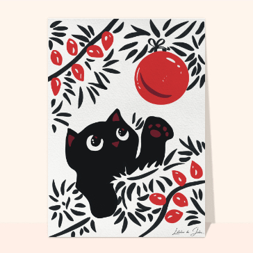 Noël : Chaton et boulle de Noël