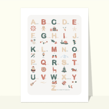 Carte Alphabet de Noël