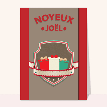 Carte de Noël humour : Blason Noyeux Joël