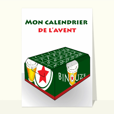 Carte de Noël humour : Le calendrier de l'avent pack de bière