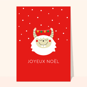 Carte de Noël humour : Joyeux Noël yéti poilu