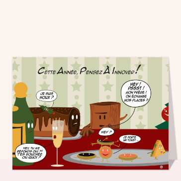 Carte de Noël humour : Table de Noël animée