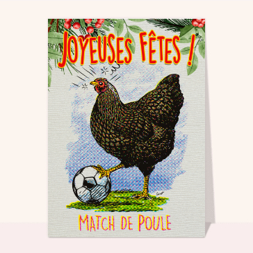 Carte Joyeuses fêtes match de poules