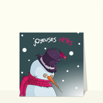 Noël : Joyeuses fêtes et bonhomme de neige